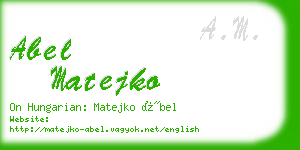 abel matejko business card